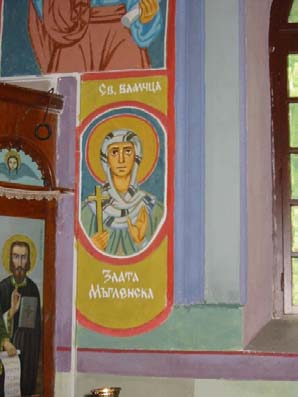 Св. Злата Мъгленска – стенопис от Калоферския манастир