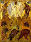 Св. Преображение Господне. Икона от ок.1403 година от Теофан Грек. Днес в Третяковската галерея в Москва. Източник: nsu.ru 