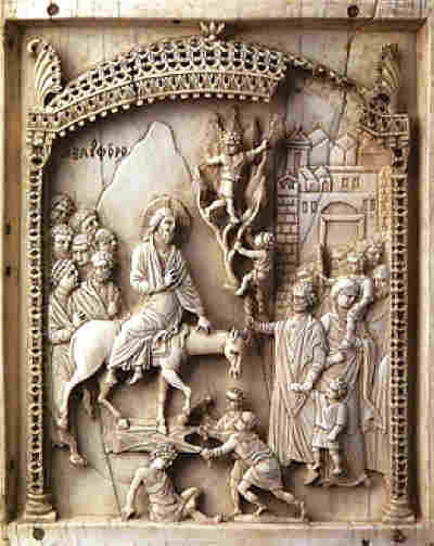 Ил. 2. Вход Господень в Иерусалим. X в. Слоновая кость. Музей византийского искусства, (Берлин, ФРГ)