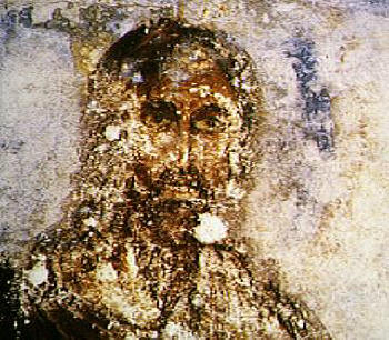 Господ Иисус Христос. Изображение в римската катакомба Св. Марцелинус и Петър. Източник: shroud.com
