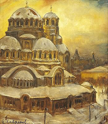 "Катедралата Св. Александър Невски". худ. Цанко Лавренов, 1942 година