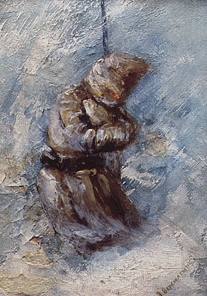 Верещагин - "На Шипка всичко е спокойно...", етюд от централната част на триптих, 1878-1879,  Костромской государственный объединенный художественный музей, Кострома. 