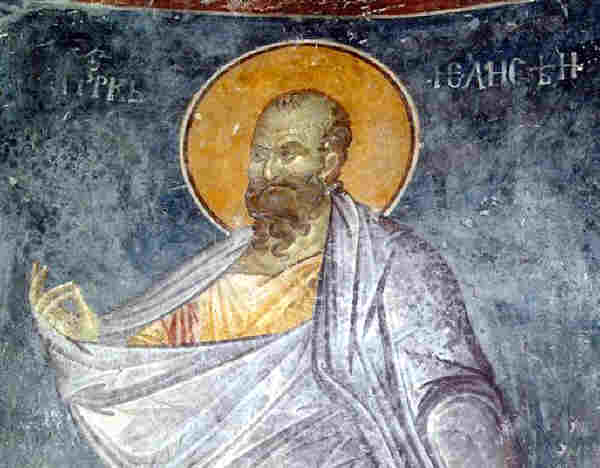 Св. пр. Елисей, стенопис от сръбския манастир Студеница. Източник: blago.serbianunity.net.