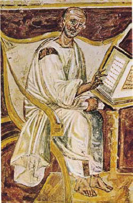 Най-ранният портрет на бл. Августин. Фреска от VI в., Lateran, Rome