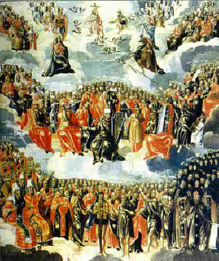 Всички светии, стенопис Св. Гора