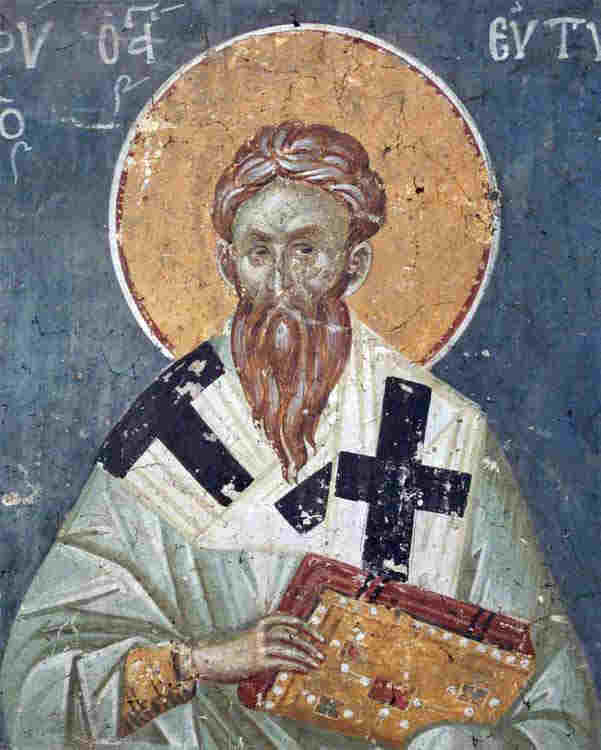 Св. Евтихий. Фреска от манастира Грачаница