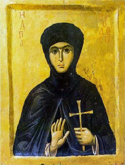 Св. Теодосия. Икона от XIII в., манастира "Св. Екатерина" в Синай