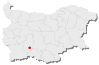 The city of Batak on the map of Bulgaria