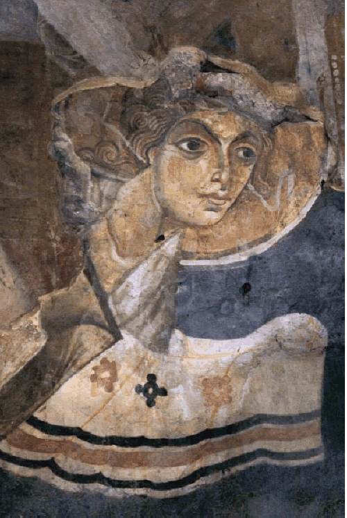Детайл от стенопис от XI-XII век в църквата "Св. Георги Победоносец" (Ротондата) в София