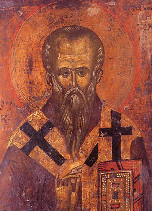 Св. Климент Охридски. Икона от ХІІІ–ХV в. от църква по българското Черноморие. Днес в НЦИАМ