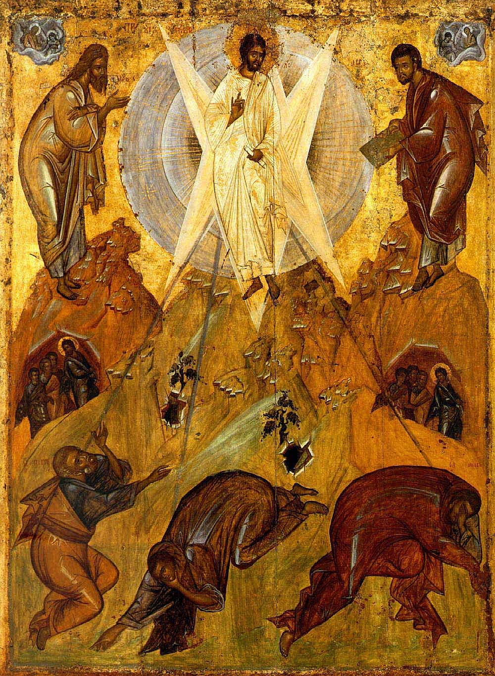 Св. Преображение Господне. Икона от ок.1403 година от Теофан Грек. Днес в Третяковската галерея в Москва. Източник: nsu.ru 