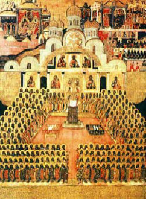 Тържество на Православието. Седми Вселенски Събор, руска икона