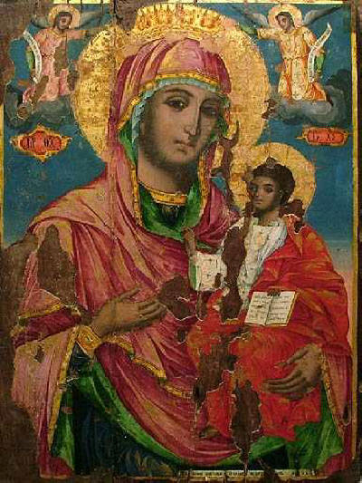 Св. Богородица с младенеца, Йоаникий папа Витанов, 1836 г.. Източник: www.sliven.bg.