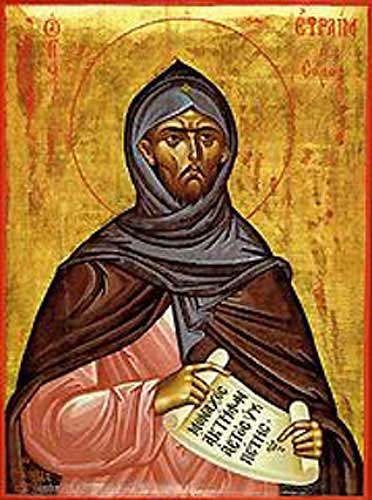 Св. Ефрем Сирин (Сириец), гръцка икона