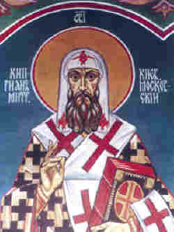 Св. Киприан Българин, стенопис от църквата 