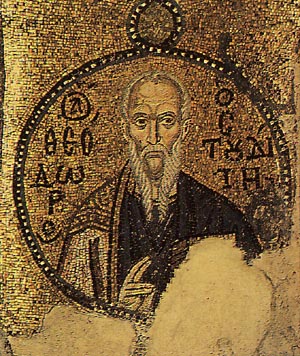 Св. Теодор Студит - мозаична икона от църквата в Nea Mone, Chios. източник: patriarchate.org.