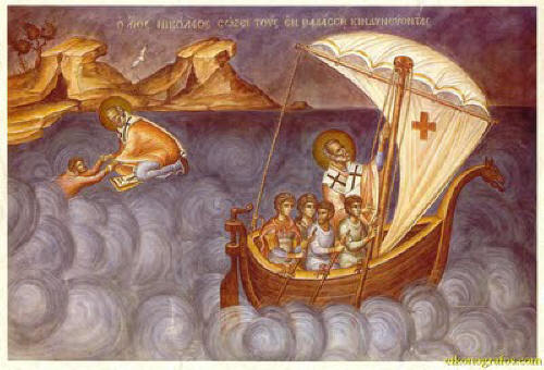 Св. Николай спасява по море. St. Nicholas saving on sea. Source: gpdormition.com.