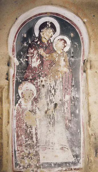 Богородица с Младенеца. Стенопис в църквата Dervis Akin Kilise в Selime, Кападокия. Фотография: ©Veronica Kalas. Източник: basarchive.org