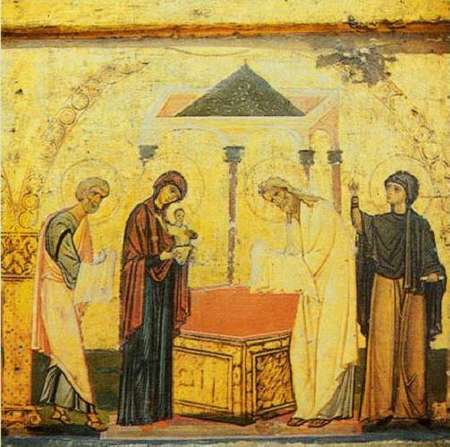 Сретение Господне. Икона от 12-те празника от 12 в., от иконостас в манастира "Св. Екатерина" в Синай
