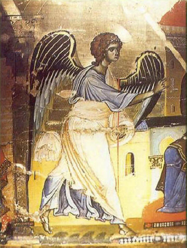 Св. архангел Габриил. Детайл от иконата "Св. Благовещение" от 12-те празници от 12 в., манастира "Св. Екатерина" в Синай