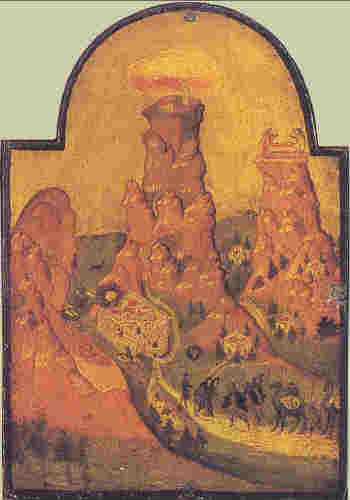 Синайската планина, икона от 17 в. от остров Крит. 